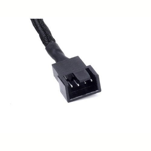 JBtek All Black Sleeved PWM Fan Splitter Cable 1 to 2 Converter, 2 Pack - Image 4
