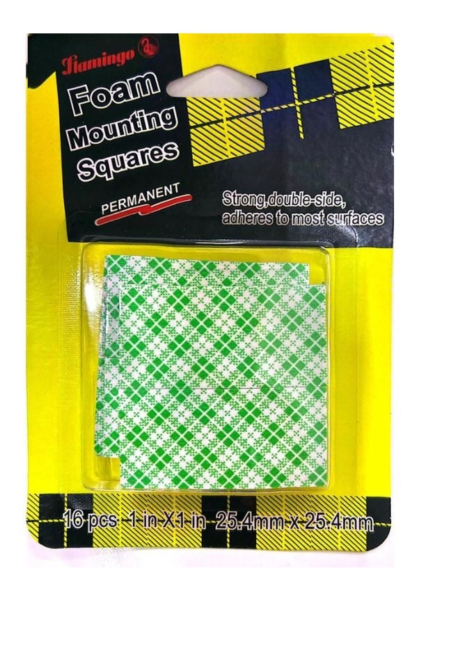 16 قطعة من الفوم مزدوجة الجوانب مربعة الشكل 25 مم × 25 مم ألوان متنوعة