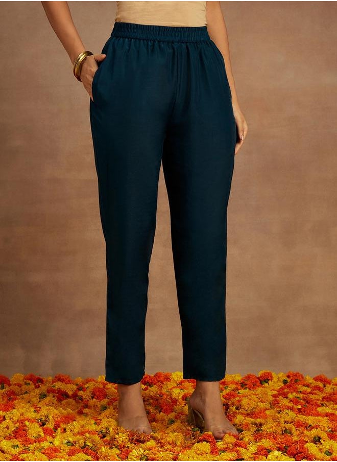 Libas Embroidered Kurta and Mid Rise Trouser with Dupatta Set by Styli  - Image 5