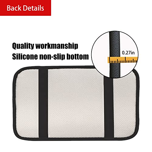 Miytsya Four Seasons Universal Armrest Box Mat, Fiber Leather Embossing, Waterproof, Car Armrest Seat Cover (Red) - Image 3