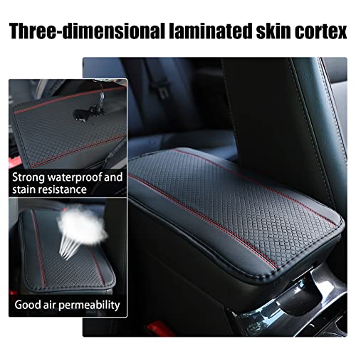 Miytsya Four Seasons Universal Armrest Box Mat, Fiber Leather Embossing, Waterproof, Car Armrest Seat Cover (Red) - Image 5