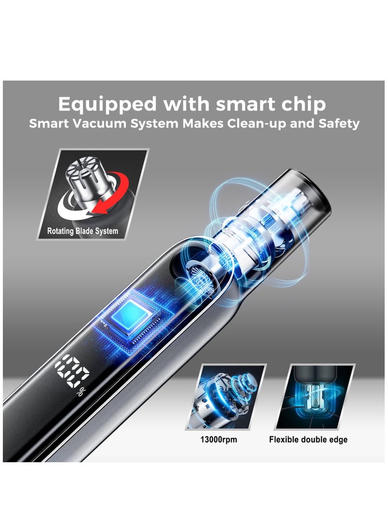 SOLARAE Nose Hair Trimmer with LCD Display, USB Rechargeable Ear and Nose Trimmer for Men Women, Waterproof Dual Edge Blades Ear and Nose Hair Trimmer Clipper Nose Trimmer Nose Clippers - Image 3