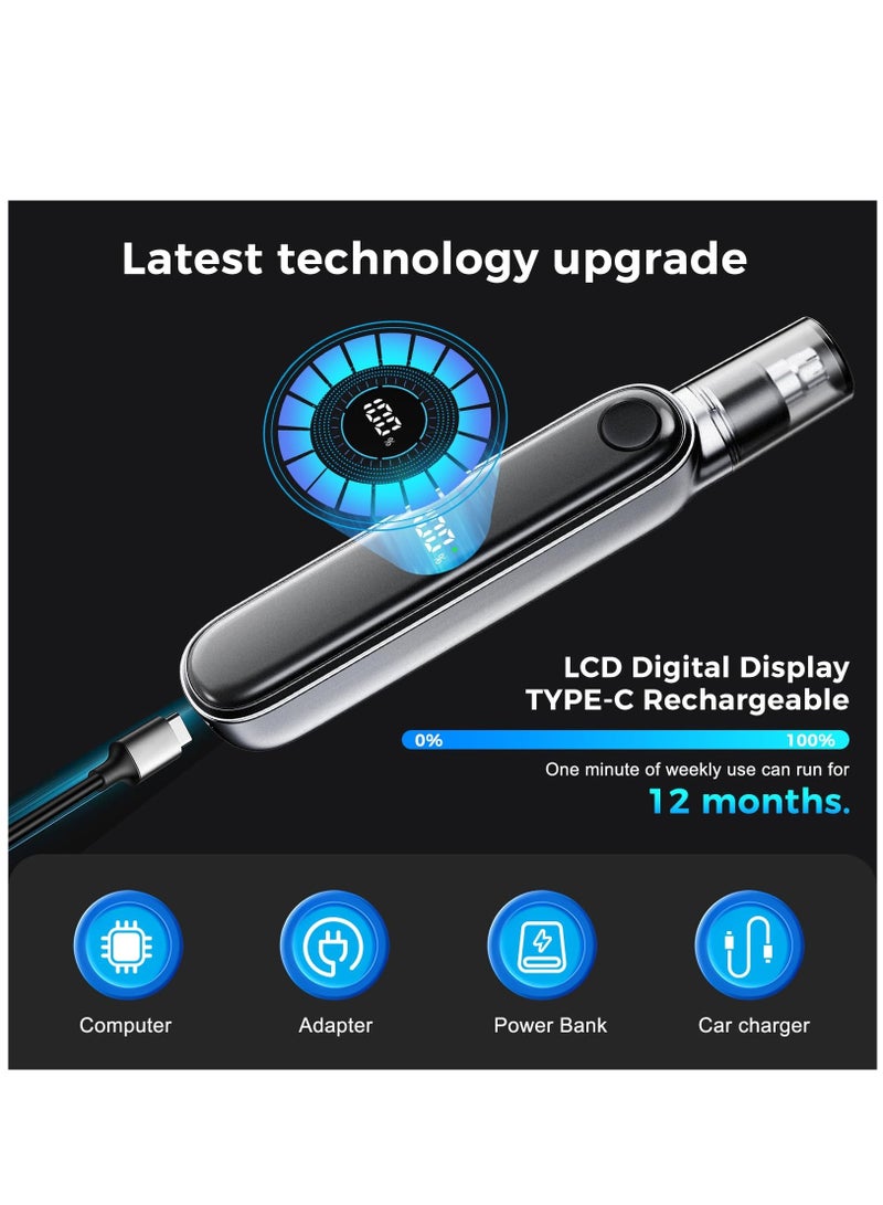 SOLARAE Nose Hair Trimmer with LCD Display, USB Rechargeable Ear and Nose Trimmer for Men Women, Waterproof Dual Edge Blades Ear and Nose Hair Trimmer Clipper Nose Trimmer Nose Clippers - Image 2