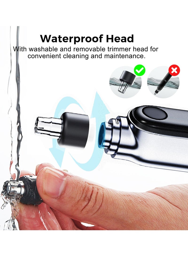 SOLARAE Nose Hair Trimmer with LCD Display, USB Rechargeable Ear and Nose Trimmer for Men Women, Waterproof Dual Edge Blades Ear and Nose Hair Trimmer Clipper Nose Trimmer Nose Clippers - Image 4