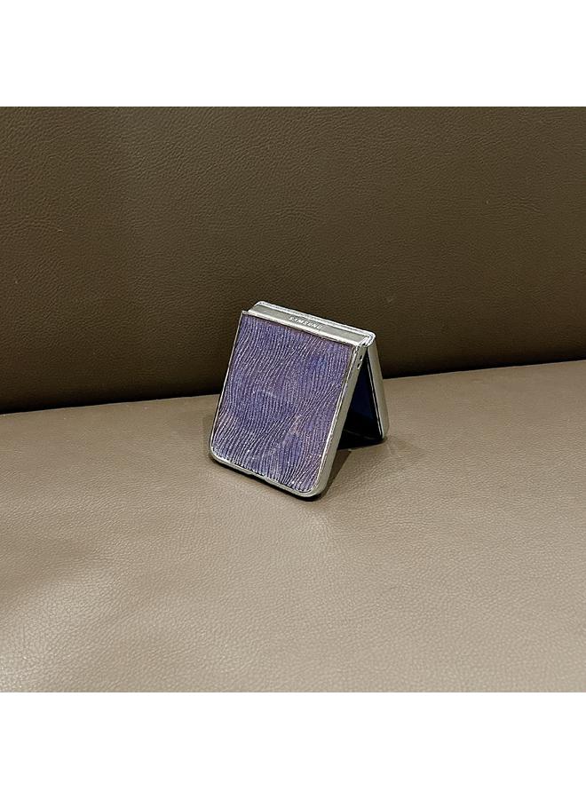 S-TOP Case For Samsung Galaxy Z Flip5 PC Side Buckle+Ripples Glitter Paper Full Coverage Phone Case - Image 5