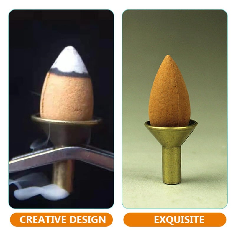 6 Pcs Metal Backflow Incense Burner Set Large Small Cone Holder For Home Fragrance Meditation - Image 4