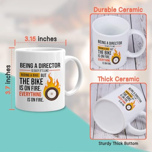 Bubble Hugs Director Coffee Mug 11 oz, Being A Director Is Easy Like Riding Bike Funny Appreciation Gift Idea for Office Boss Manager Job Career, White - Image 4