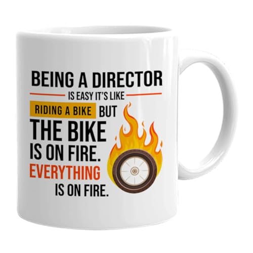 Bubble Hugs Director Coffee Mug 11 oz, Being A Director Is Easy Like Riding Bike Funny Appreciation Gift Idea for Office Boss Manager Job Career, White - Image 1