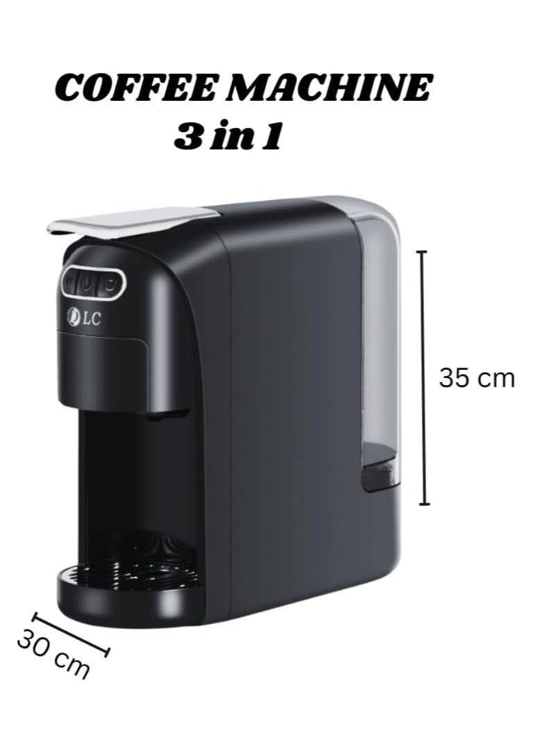 ال سي ماكينة تحضير القهوة 3 في 1 DLC-7321 سعة 700 مل بقوة 1400 واط وضغط 15 بار - Image 2