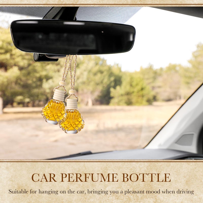 BBTO 50 Pcs Hanging Car Air Freshener Car Diffuser Bottles Empty Glass Perfume Bottle Freshener Diffuser Bottle Pendant for Essential Oil Fragrance Aromatherapy Bottle Ornament(Shell) - Image 5