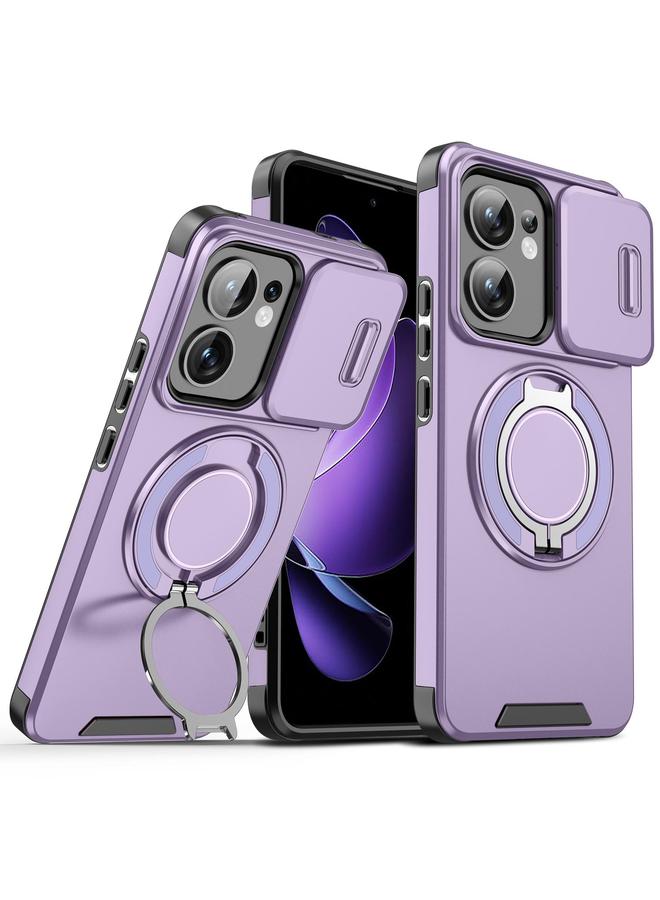 اس-توب جراب لهاتف OPPO Reno13 F 5G مع حامل حلقة كاميرا منزلق - Image 1