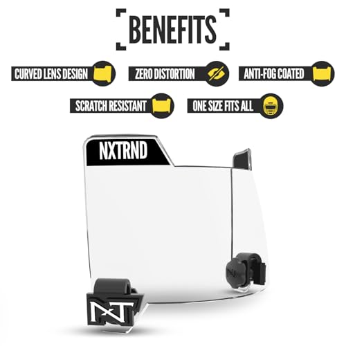 NXT NXTRND Nxtrnd VZR3 Football Visor, Curved Lens Technology, Fits Adult & Youth Football Helmets (Clear) - Image 3