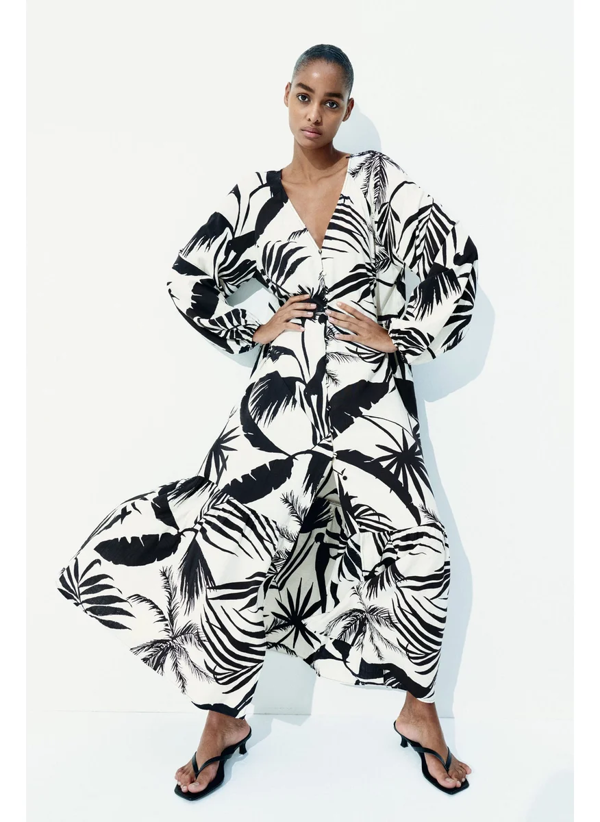 اتش اند ام Tie-Belt Crêpe Dress