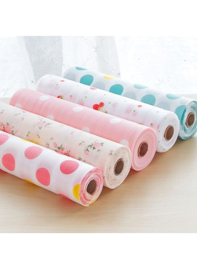 Alyashmac Pack Of 5 Non-Adhesive Shelf Waterproof Fridge Mat Paper Multicolour 30x500cm - Image 2