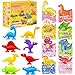 Gocozer 32 Pack Valentines Day Gifts for Kids Classroom with Dinosaurs Suction Cup Toys Dinosaur Valentines Day Cards for Boys Bath Toys Valentines Exchange Gifts Bulk for Kids School Class - Image 2