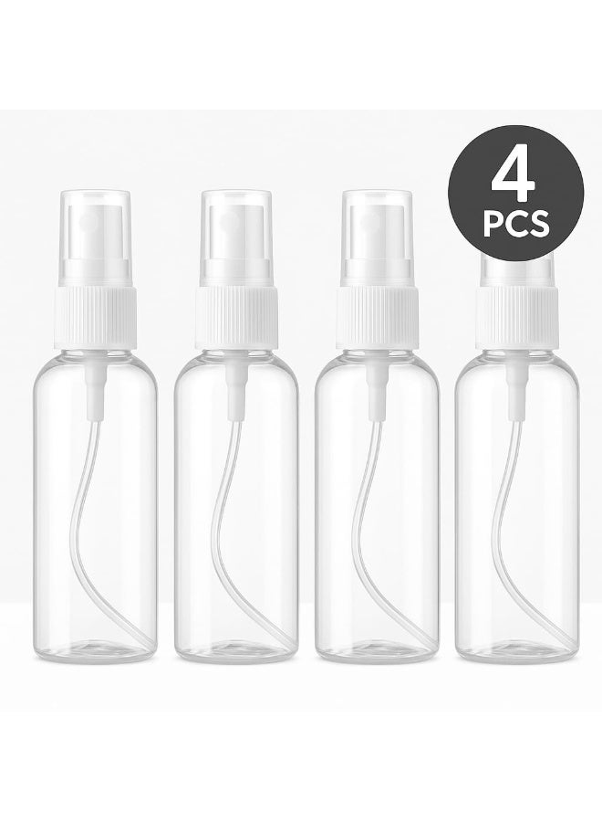 Transparent Refillable Spray Bottle 100ml – Leak-Proof, Multi-Purpose, Travel-Friendly – Pack of 4 - Image 1