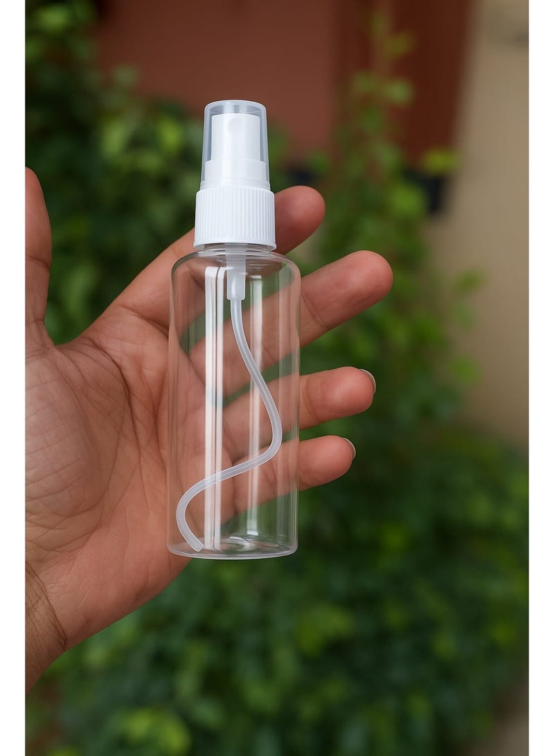 Transparent Refillable Spray Bottle 100ml – Leak-Proof, Multi-Purpose, Travel-Friendly – Pack of 4 - Image 2