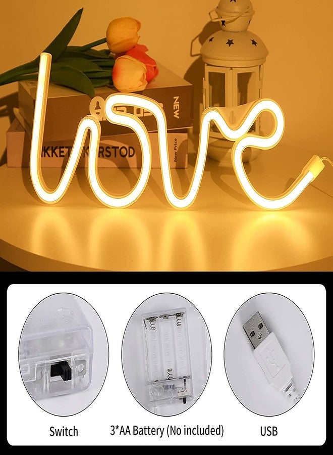 Desi BAE Love Neon LED Light Sign for Room Decoration Accessory, Table Decoration, Gifts, Night Light with (USB+Battery) (WARM WHITE) - Image 3