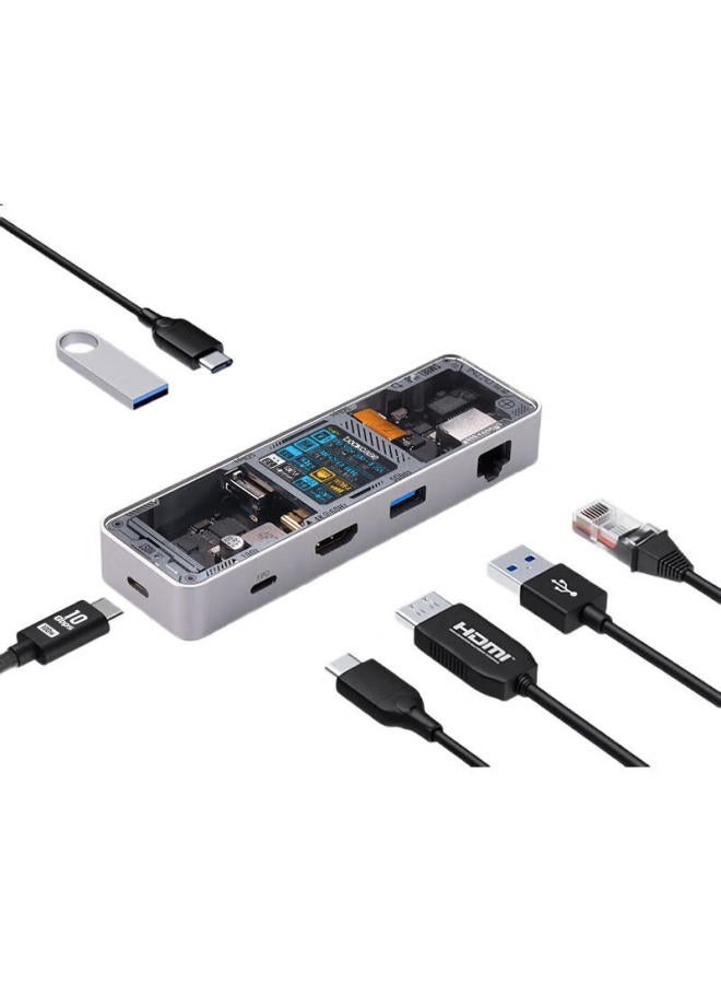 Dockcase Multi-Port Docking Station With Screen, Smart Type-C Expansion Hub For Macbook, Apple Computer Adapter, Usb-C To Gigabit Ethernet, Laptop Hdmi High-Definition 4K 60Hz Desktop Expansion Dock - Image 2