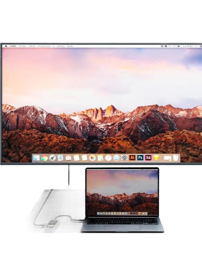 Dockcase Multi-Port Docking Station With Screen, Smart Type-C Expansion Hub For Macbook, Apple Computer Adapter, Usb-C To Gigabit Ethernet, Laptop Hdmi High-Definition 4K 60Hz Desktop Expansion Dock - Image 3