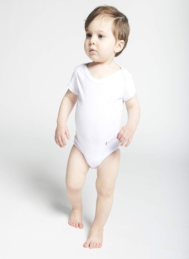 Feathers Baby Solid White 100% Cotton Super Soft Onesie Undershirts 2-Pack - Image 3