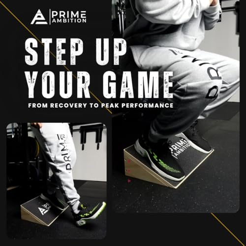 PRIME AMBITION Premium Knees Over Toes Slant Board for Calf Stretching - Athletic Performance, Training Slant Board for Squats - Slanted Squat Board Non-Slip Surface - 25 Degree Incline, 1000 Lbs Weight Capacity - Image 3