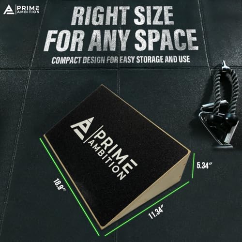 PRIME AMBITION Premium Knees Over Toes Slant Board for Calf Stretching - Athletic Performance, Training Slant Board for Squats - Slanted Squat Board Non-Slip Surface - 25 Degree Incline, 1000 Lbs Weight Capacity - Image 5