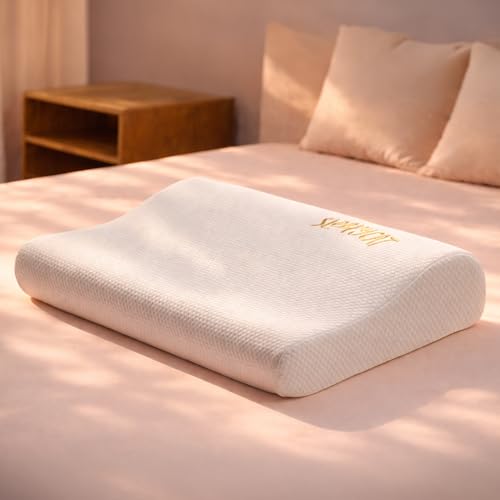 SleepyCat CoolTEC™ Cervical Memory Foam Pillow | Full Size Contour Design for Neck Support | No Sagging, No Breaking | Upto 4° Cooler | Perforated Real Memory Foam | White, Set of 1 (25 x 16 Inches) - Image 2
