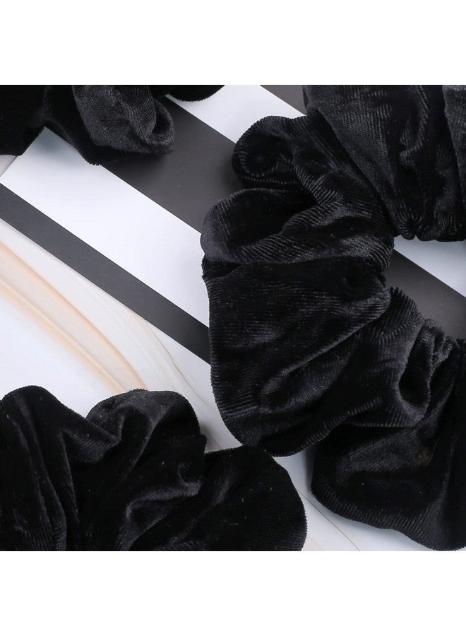 IVARYSS Extra Large Scrunchies For Women'S Thick Hair Premium Velvet Soft Jumbo Scrunchy Xl 6 Inch Big Elastic Band Hair Accessories 4 Pack Black - Image 3