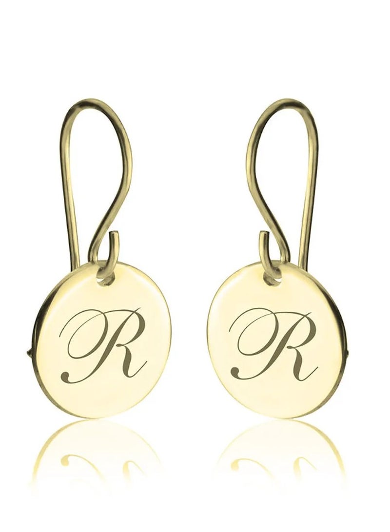 Silver 925 Personalized Initial Drop Earrings