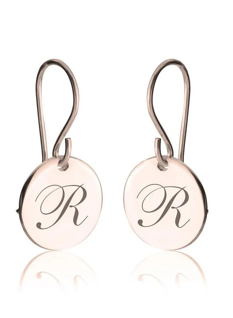Silver 925 Personalized Initial Drop Earrings