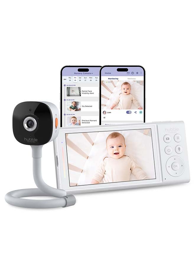 Hubble Connected GoBaby AI Baby Monitor Camera with Covered Face and Rollover Alerts True Cry Detection Sleep Trainer and More - Image 2