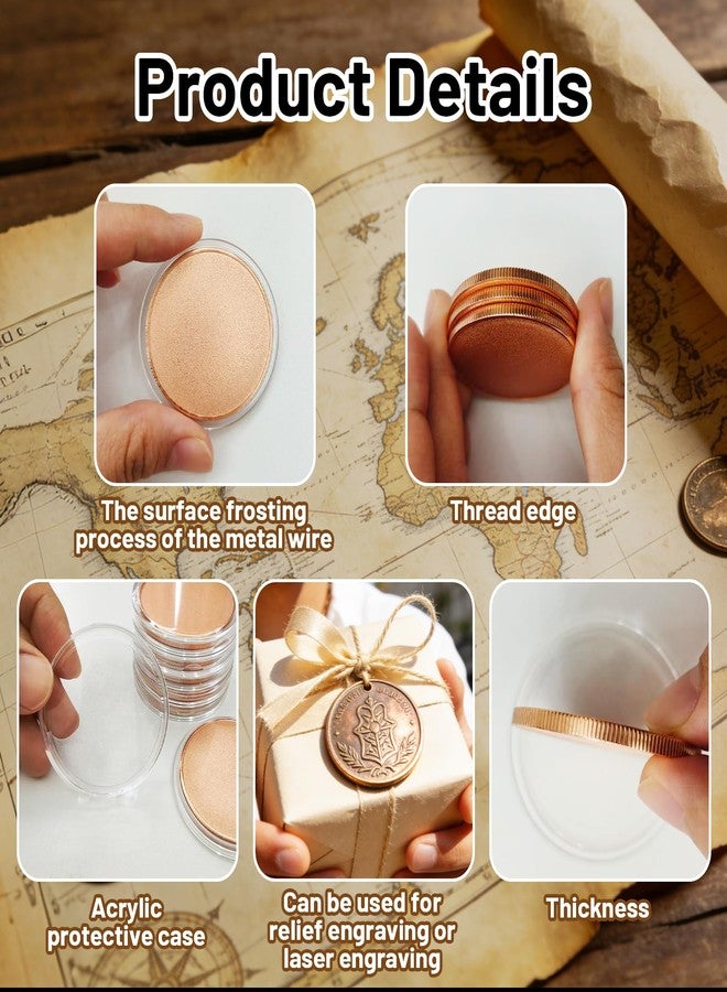 Play as Pro 20 Pack Copper Coins, 3mm Thick Round Copper Discs, 40mm Custom Challenge Coins, Heavy Duty for DIY Crafts, Birthday, Travel, Commemorative & Collection - Image 4