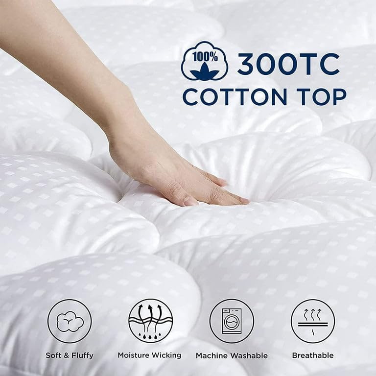 TIQH 100% Natural Cotton Fabric Hosiery Medium Hard Cotton Bed Pillow for Real Perfect Neck Support Pillow (16" x 26") Set of 02 (2) - Image 4