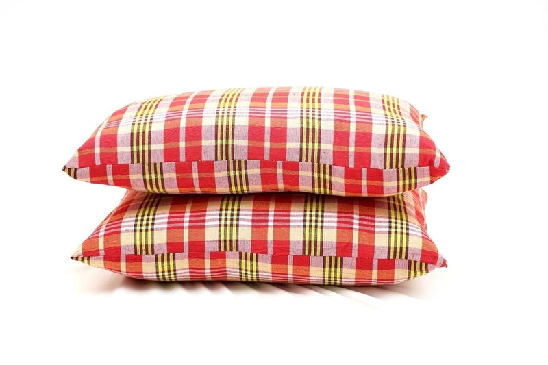 TIQH 100% Natural Cotton Fabric Hosiery Medium Hard Cotton Bed Pillow for Real Perfect Neck Support Pillow (16" x 26") Set of 02 (2) - Image 1