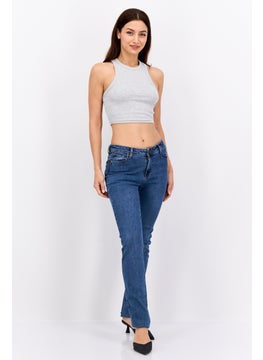 Robe Di Kappa Women Slim Fit Washed Stretchable Jeans, Blue  - Image 4