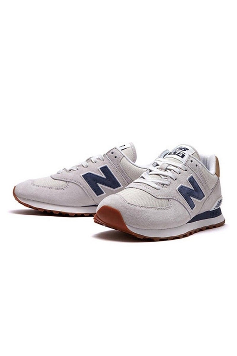 New Balance 574 Low Top Colorblock Sneakers Beige/Light Blue/Brown - Image 4
