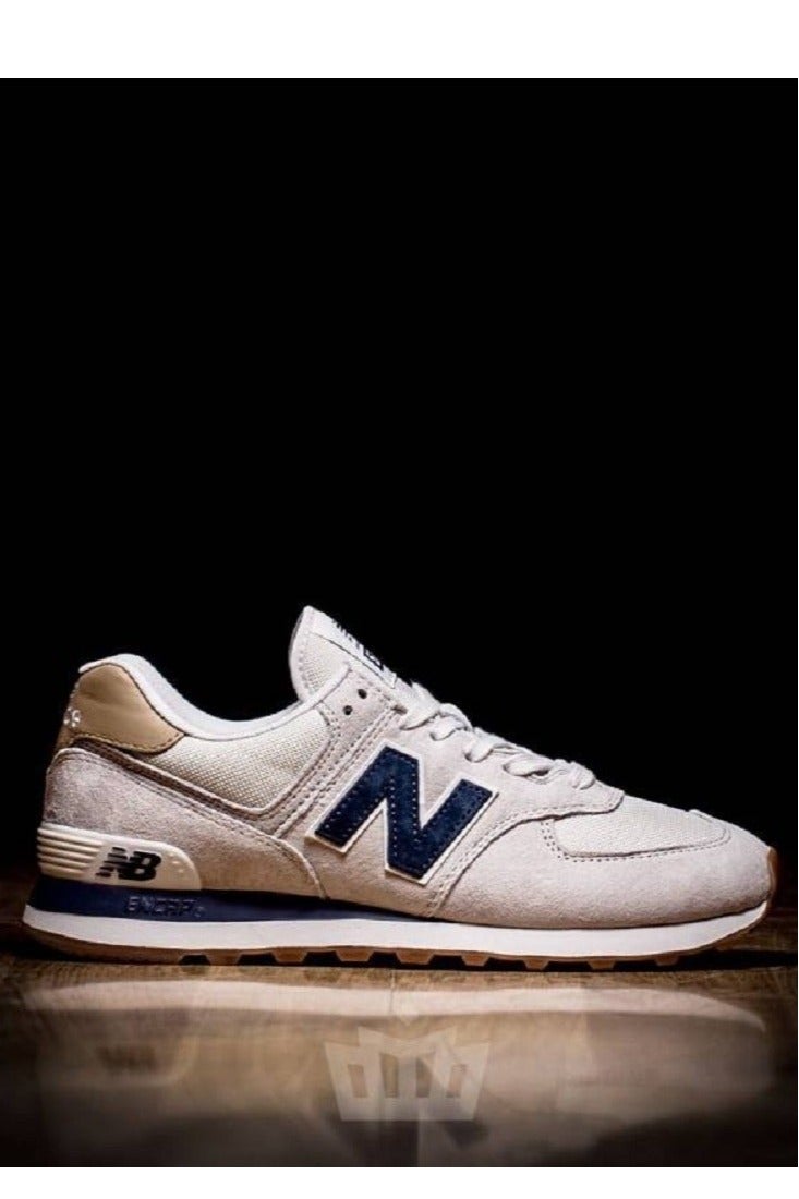 New Balance 574 Low Top Colorblock Sneakers Beige/Light Blue/Brown - Image 5