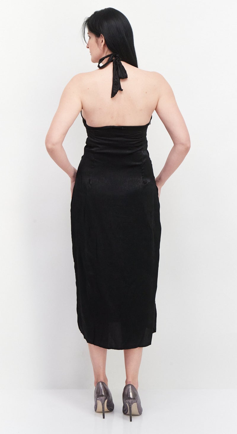 PUBLIC DESIRE Women Solid Midi Dress, Black - Image 4