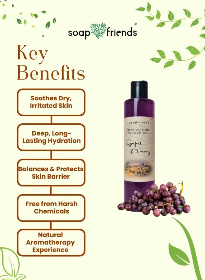 الصابون والأصدقاء جل استحمام "عنب توسكانا" من "سوب آند فريندز" بزيت الأفوكادو المرطب - غسول طبيعي للجسم لبشرة مغذية ومتوهجة - 250 مل - Image 3
