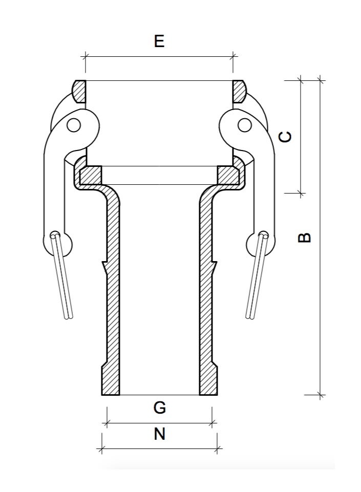 Aluminum Camlock Coupling Part C 4''  - Image 2