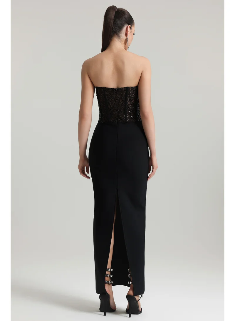 Bella Barnett  Dodou Strapless Cape Sequin Bandage Maxi Dress for Women | Best Price UAE