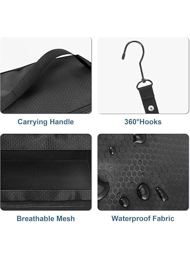HOOKOR Suitcase Organizer, Hanging Travel Organizer, Portable Hanging Travel Shelves Bag, Carry on Closet for Clothes, Collapsible Hanging Packing Cubes for Carry on Suitcase ﻿ (Black) - Image 3