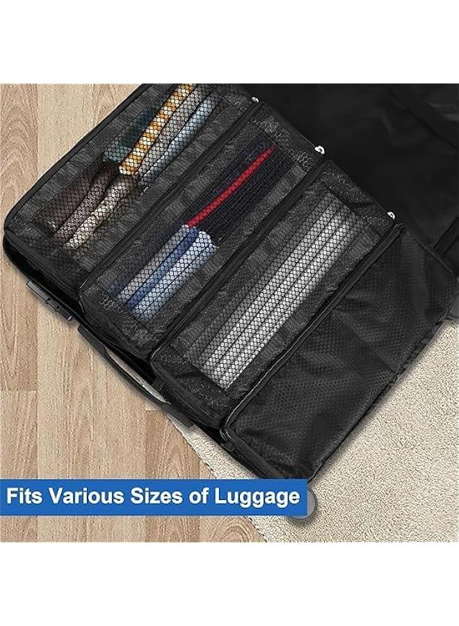 HOOKOR Suitcase Organizer, Hanging Travel Organizer, Portable Hanging Travel Shelves Bag, Carry on Closet for Clothes, Collapsible Hanging Packing Cubes for Carry on Suitcase ﻿ (Black) - Image 4