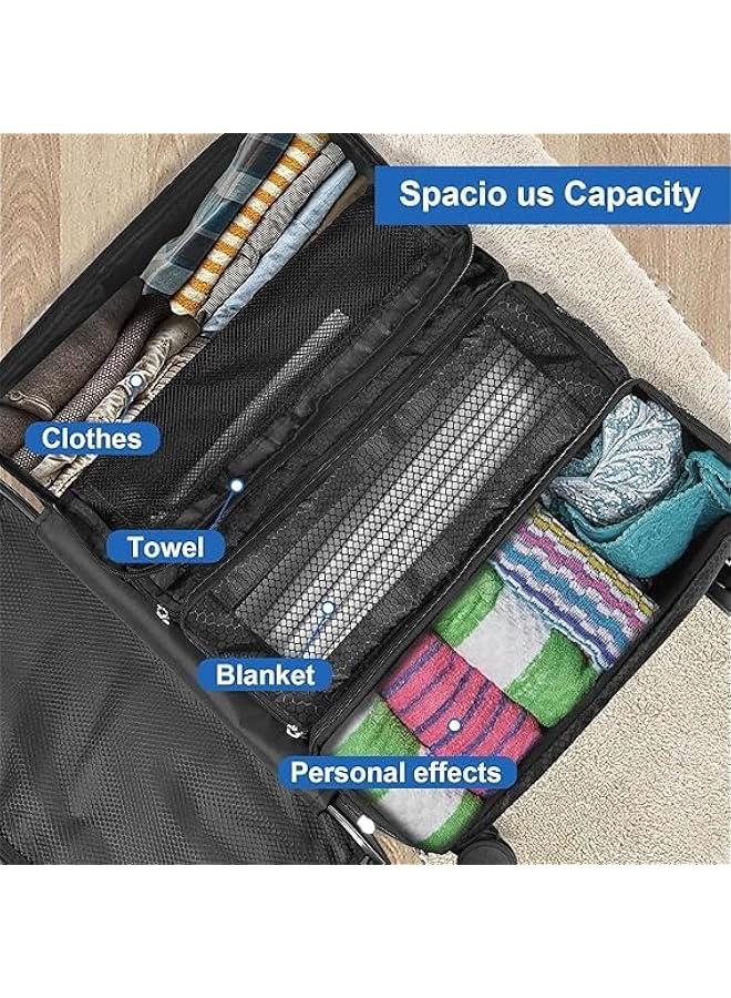 HOOKOR Suitcase Organizer, Hanging Travel Organizer, Portable Hanging Travel Shelves Bag, Carry on Closet for Clothes, Collapsible Hanging Packing Cubes for Carry on Suitcase ﻿ (Black) - Image 5