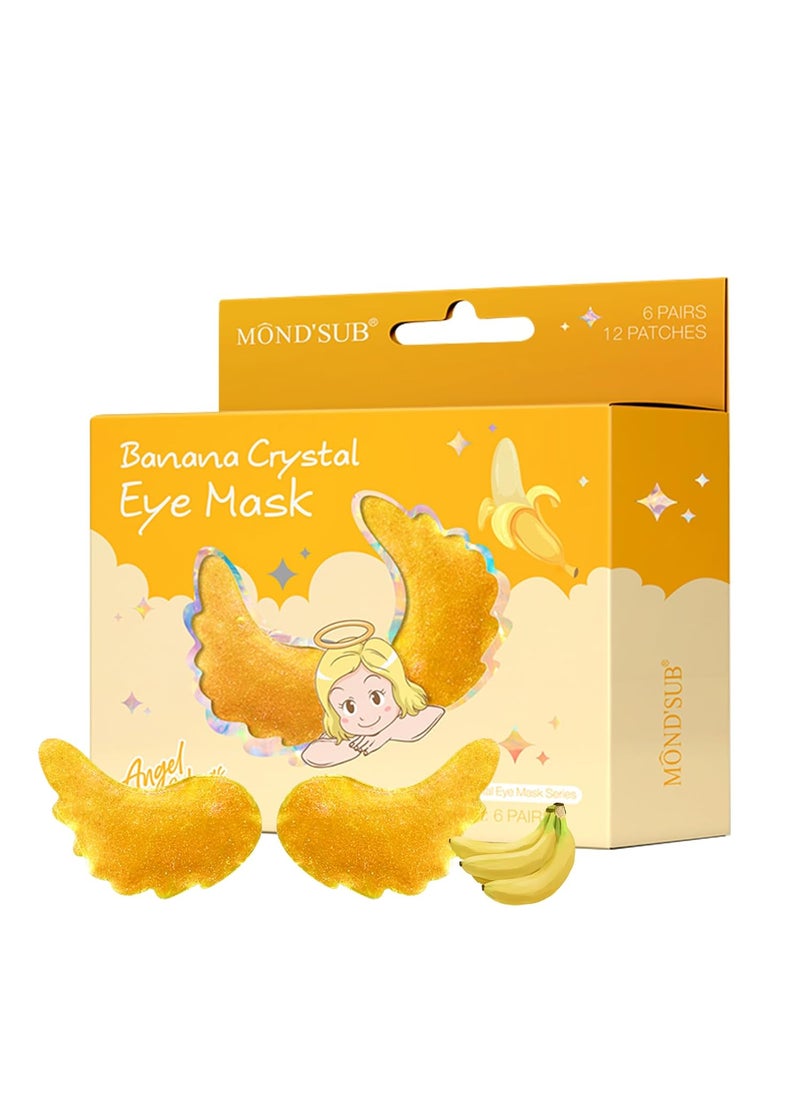 Mond'sub - MOND'SUB Under Eye Mask - 6 Pairs Banana Crystal Eye Mask - Puffy Eyes & Dark Circles Treatments with Hyaluronic Acid, Reduce Under Eye Bags and Smooth Wrinkles, Brighten Complexion - Image 1