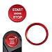 winterrock Car Engine Start Stop Push Botton Cover Aluminum Key Ignition Switch Knob Ring Protector Cool Push Start Button Cover with Metal Ring Compatiable with Audi A4 A5 A6 Q5 Q7 Red - Image 2