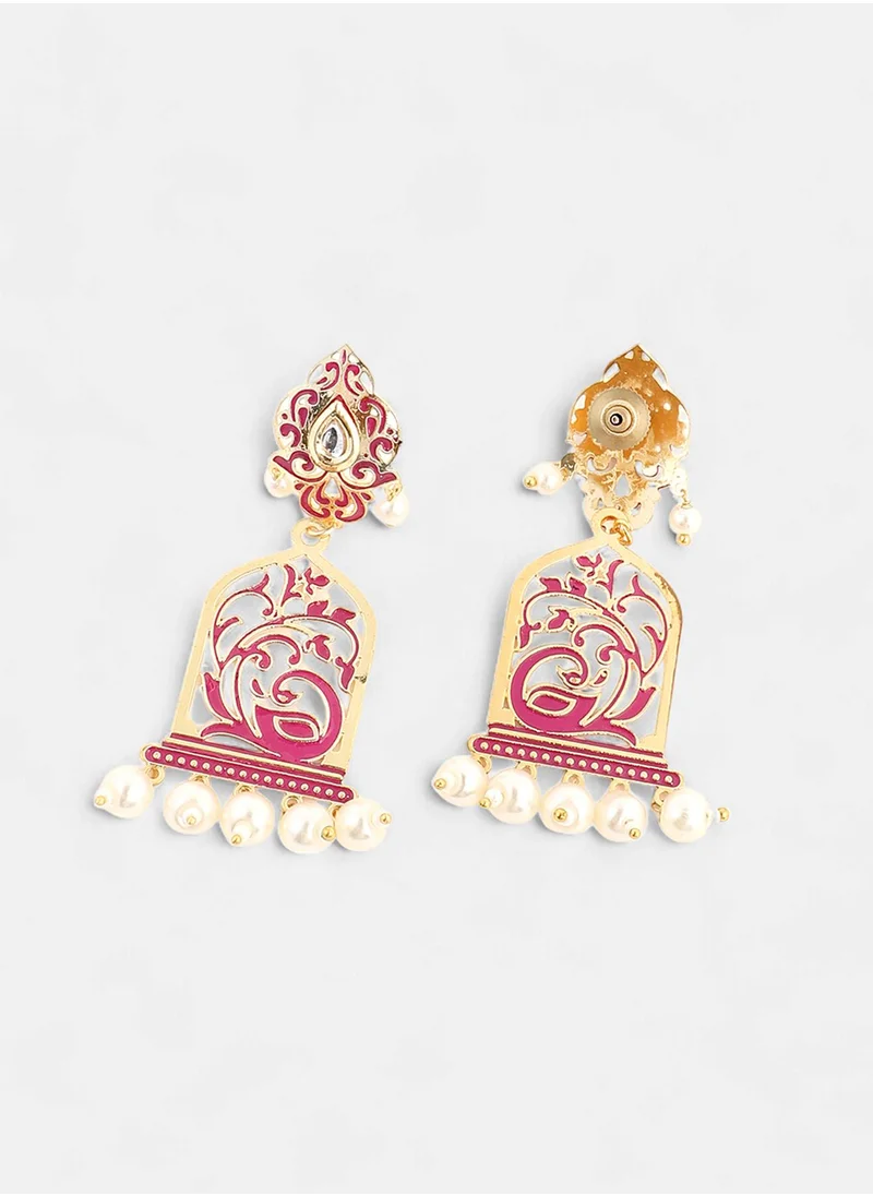 سوهي The Nabila Pearls Beaded Contemporary Drop Earrings