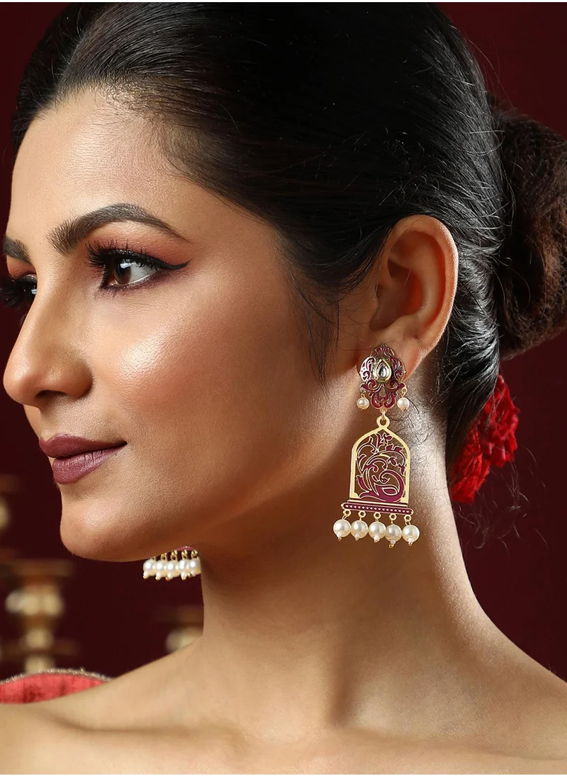 سوهي The Nabila Pearls Beaded Contemporary Drop Earrings