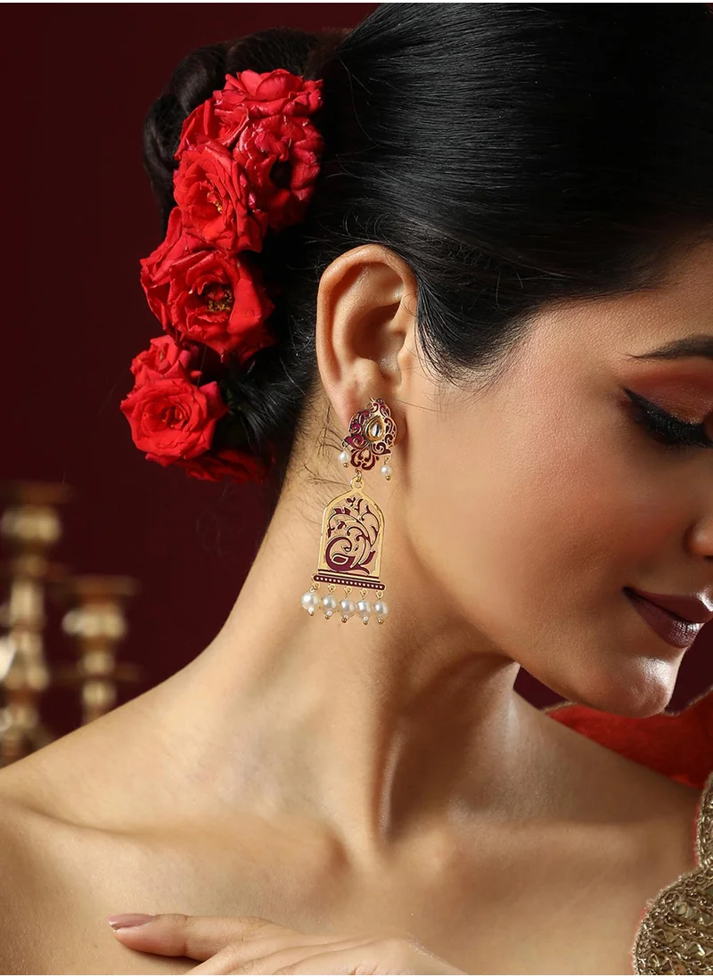سوهي The Nabila Pearls Beaded Contemporary Drop Earrings